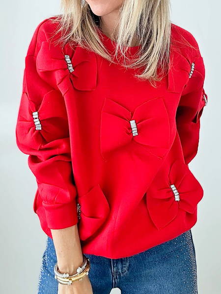 

Medium Elasticity Casual Crew Neck Long Sleeve Plain Loose Regular Sleeve Sweatshirt, Red, Hoodies and Sweatshirts