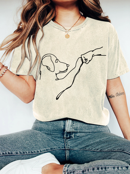 

Dog Fist Bump Vintage Distressed Shirt, Off white, T-shirts