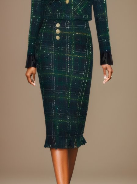 

Urban Regular Fit Plaid Skirt, Green, Skirts