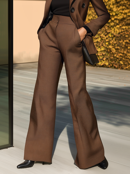 

Urban Plaid Fashion Pants, Brown, Pants