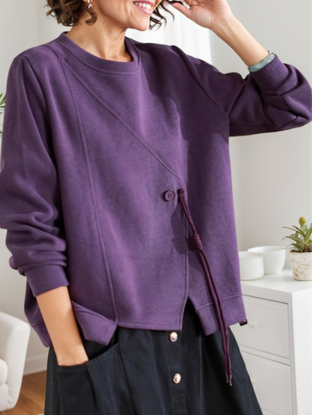 

Jersey Linen Sweatshirt, Purple, Long/Full Length Sleeve