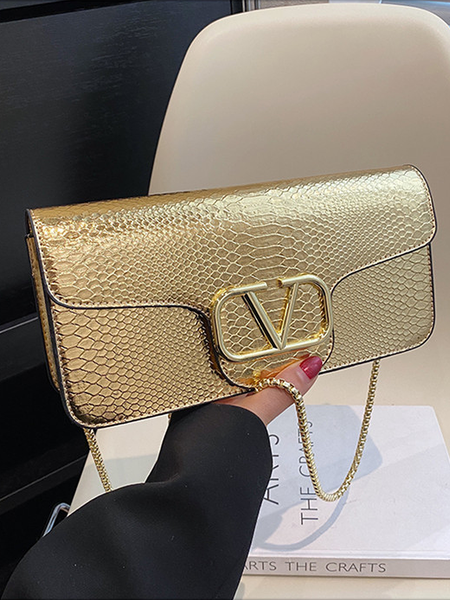 

PU Elegant Clutch Classic Backpack Bag, Golden, Bags