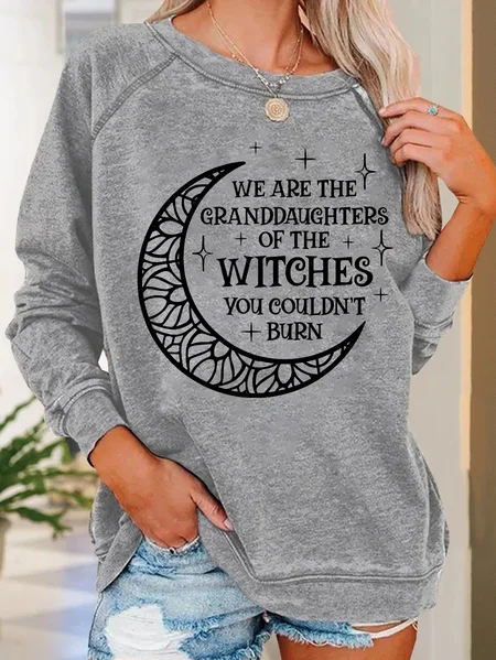

We Are the Granddaughters of the Witches You Could Not Burn Casual Sweatshirt, Light gray, Hoodies&Sweatshirts