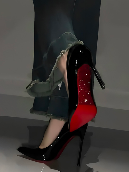 

Rhinestone Stiletto Heel All Season Plain Flat, Black, Heels