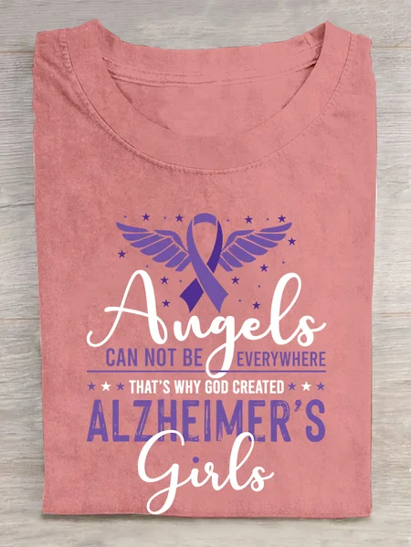 

Alzheimer's Girls Cotton T-shirt, Orange pink, T-shirts