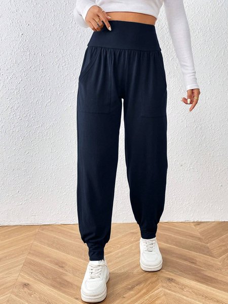 

Casual Plain Long Pant, Navyblue, Pants
