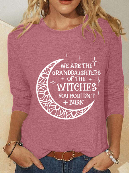 

We Are The Granddaughters Of The Witches You Could Not Burn Casual Long Sleeve Shirt, Watermelon, Long sleeves