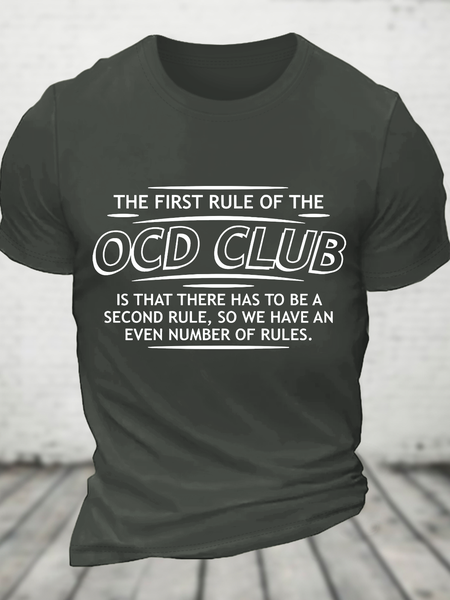 

First Rule Of The Ocd Club Is There Has To Be A Second Rule Cotton T-Shirt, Dark gray, T-shirts