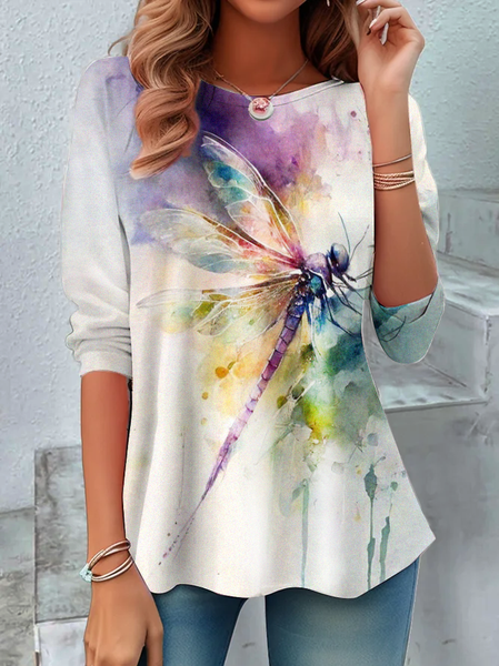 

Alzheimer's Dragonfly Hope Tie-dye Long sleeve Shirt, Purple, Long sleeves