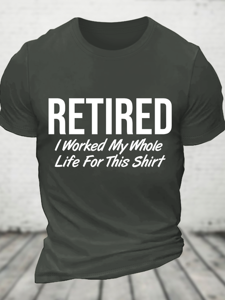 

Retired Cotton T-Shirt, Dark gray, T-shirts