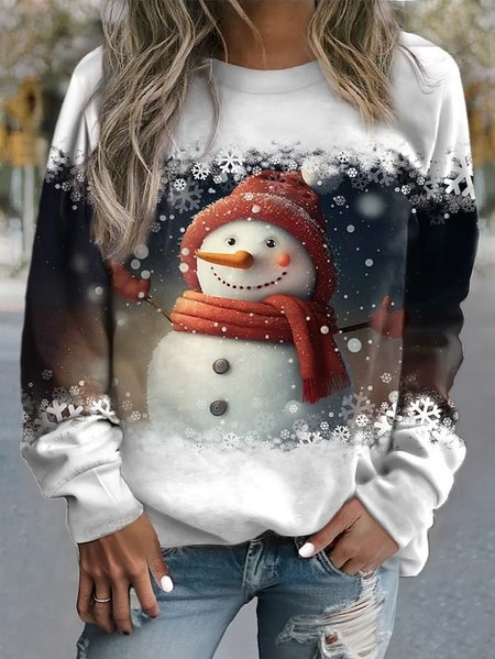 

Women's Crew Neck Christmas Casual Spring/Fall Long Sleeve Sweatshirt, Black, Sweatshirts & Hoodies