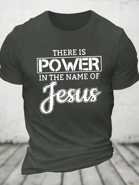 

Vintage Faith Print Cotton T-Shirt, Dark gray, T-shirts