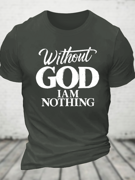 

Vintage Faith Print Cotton T-Shirt, Dark gray, T-shirts
