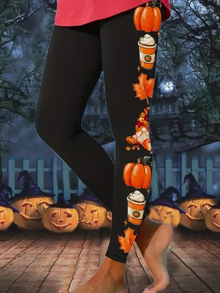 

Women Halloween Casual All Season Long Leggings, Black, Leggings