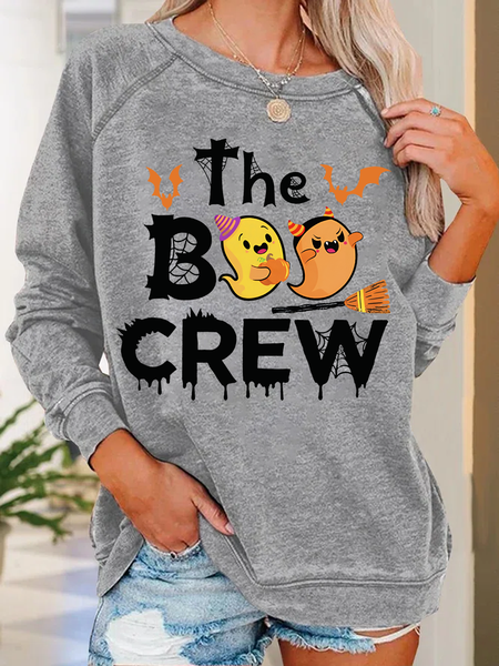 

The Boo Crew Family Halloween Casual Sweatshirt, Light gray, Hoodies&Sweatshirts