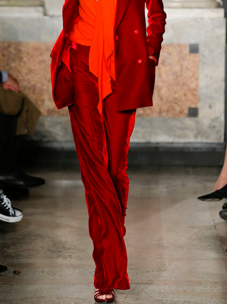 

Plain Urban Velvet Fashion Pants, Red, Pants