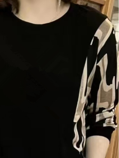 

Women's Long Sleeve Blouse Spring/Fall Leopard Split Joint Crew Neck Daily Going Out Casual Top, Brown, Shirts & Blouses
