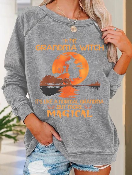 

Im the Grandma Witch Like a Normal Grandma Halloween Casual Sweatshirt, Light gray, Hoodies&Sweatshirts