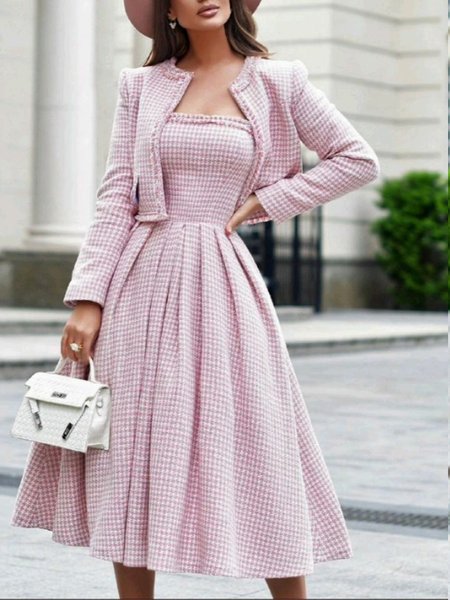 

Urban Plain Strapless Regular Fit Dress, Pink, Maxi Dresses