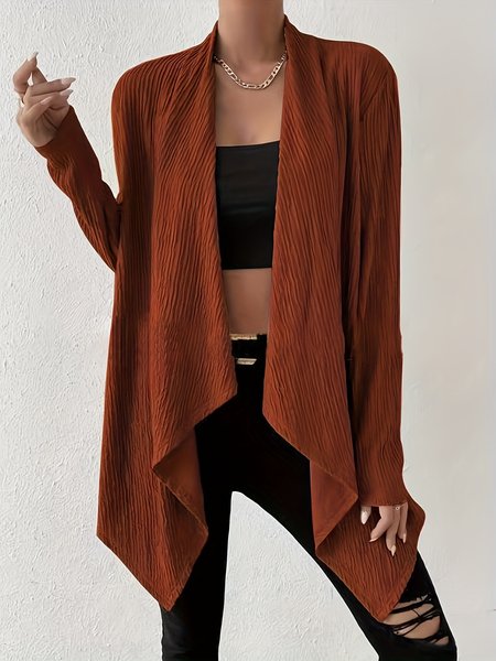 

Women's Autumn Outerwear Casual Plain Long Sleeve Jacket, Caramel, Jackets