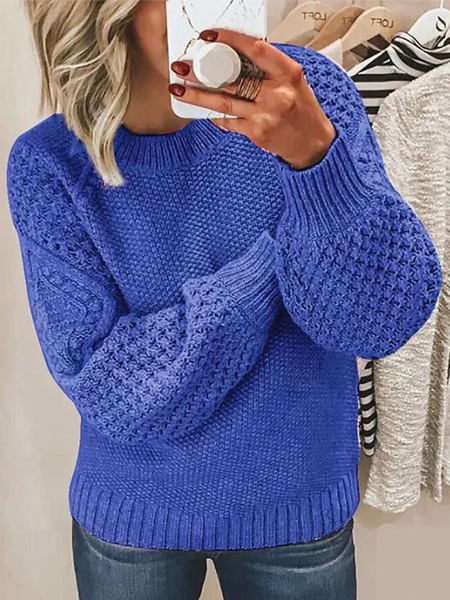 

Others Casual Loose Sweater, Royal blue, Sweaters & Cardigans
