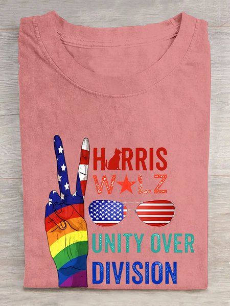 

Unity Over Division Cotton T-shirt, Orange pink, T-shirts