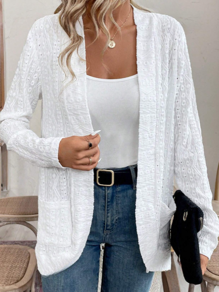 

Women's Plain Thicken Loose Jacket, White, Coats