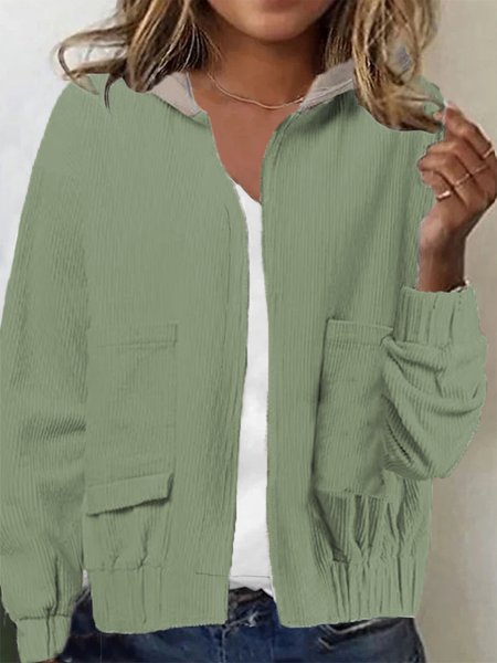 

Women's Plain Thicken Loose Jacket, Green, Coats
