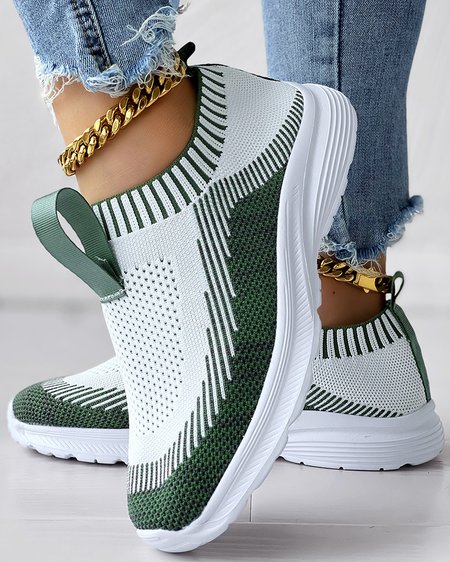 Mesh Fabric All Season Casual Casual Shoes, Green, Flats
