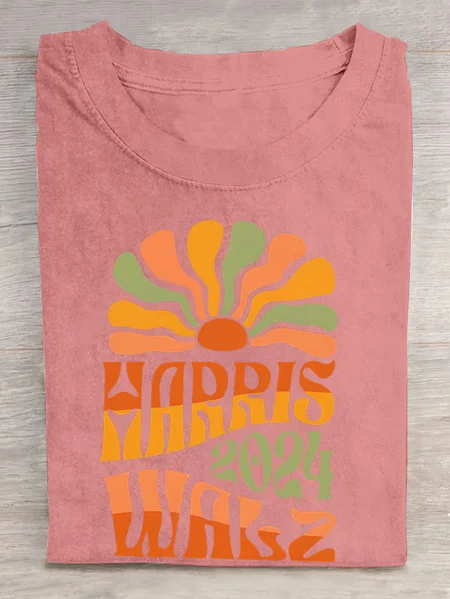 

Harris Walz 2024 Cotton T-shirt, Orange pink, T-shirts