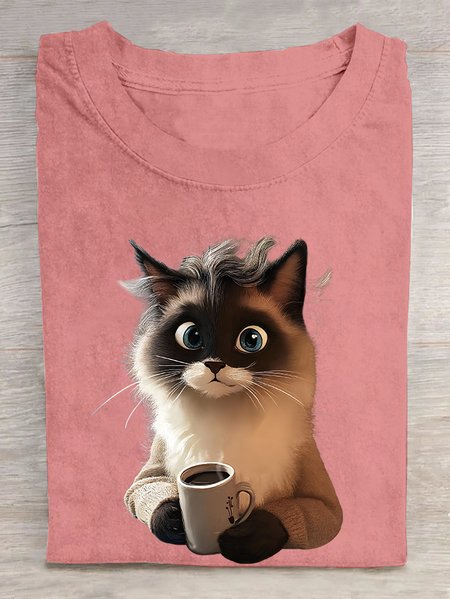 

Women's Animal Short Sleeve Tee T-shirt Crew Neck Casual Summer Top, Orange pink, T-Shirts
