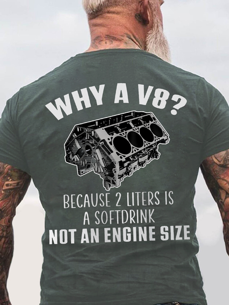 Why A V8 Back Cotton T-Shirt, Dark gray, T-shirts