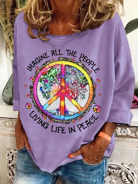 

Hippie All The People Casual Sweatshirt, Lavender, Hoodies&Sweatshirts