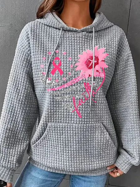

Breast Cancer Bundle In October We Wear Pink Simple Loose Hoodie, Gray, Hoodies&Sweatshirts