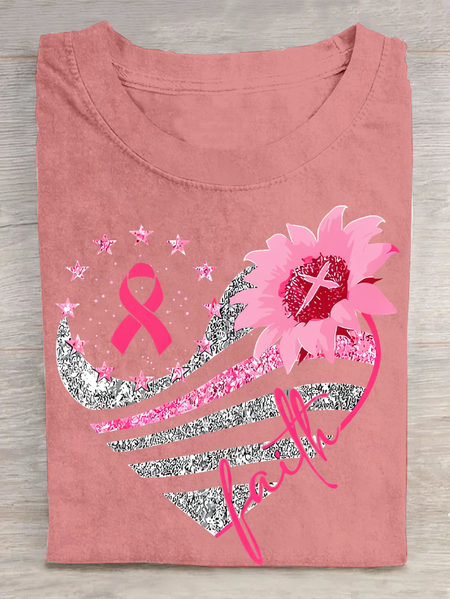 

Breast Cancer Bundle In October We Wear Pink Cotton T-Shirt, Orange pink, T-shirts