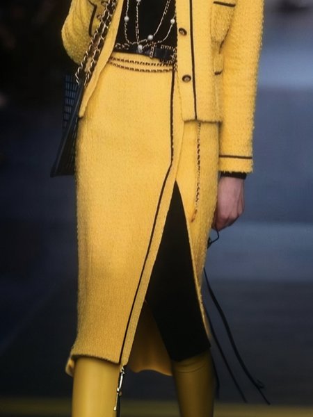 

Regular Fit Plain Elegant Skirt, Yellow, Skirts