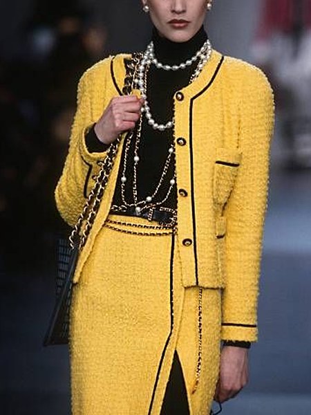 

Elegant Buttoned Regular Sleeve Jacket, Yellow, Jackets