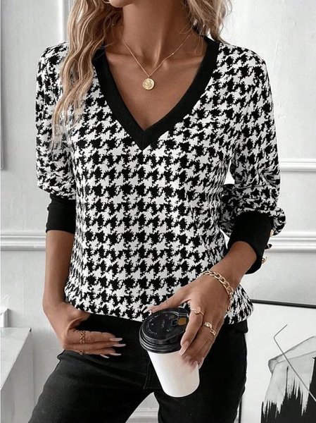 V Neck Buckle Casual Sweatshirt, Black, Outerwear
