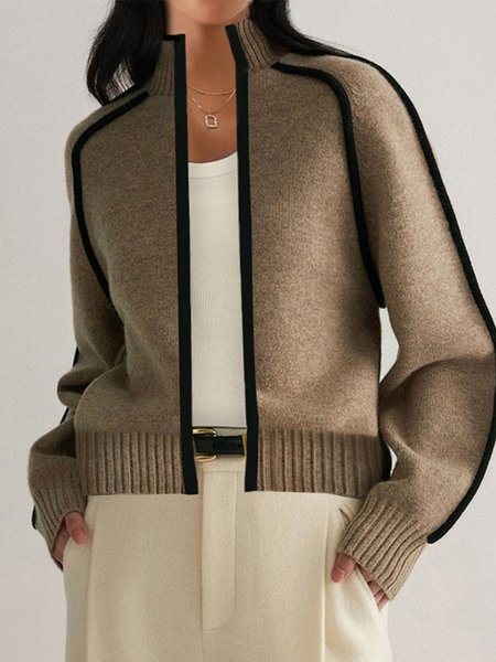 

Loosen Raglan Sleeve Casual Cardigan, Brown, Cardigans