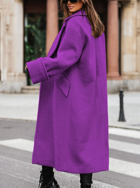 

Plain Casual Kimono, Purple, Outerwear