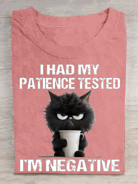 

I Had My Patience Tested Cotton T-Shirt, Orange pink, T-shirts