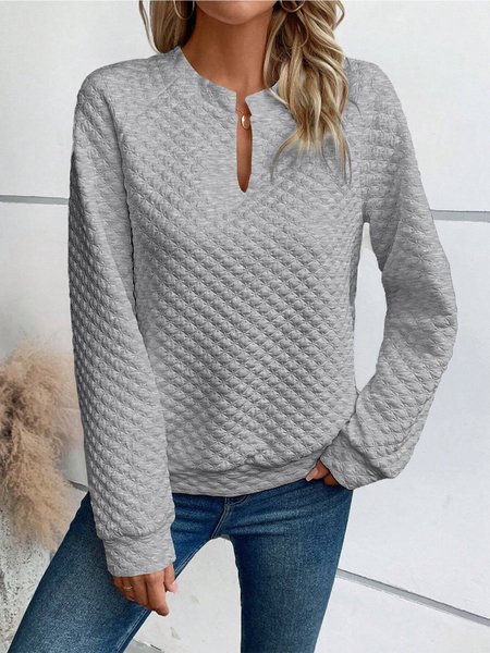 Loose Casual Sweatshirt, Light gray, Outerwear