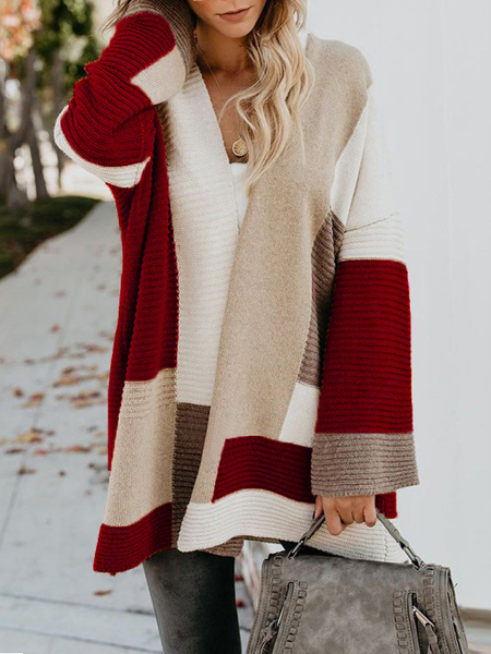 

Regular Fit Casual Others Wool/Knitting Cardigan, Wine red, Sweaters & Cardigans