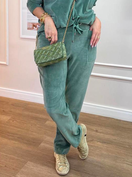 

Plain Casual Sweatpants & Joggers, Green, Pants