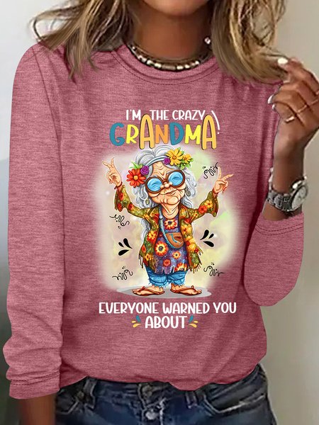

Crazy Grandma Everyone Warned You About Casual Long Sleeve Shirt, Watermelon, Long sleeves