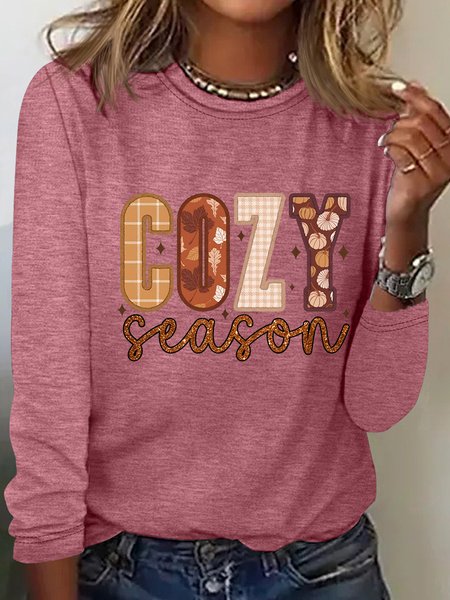 

Cozy Season Casual Long Sleeve Shirt, Watermelon, Long sleeves