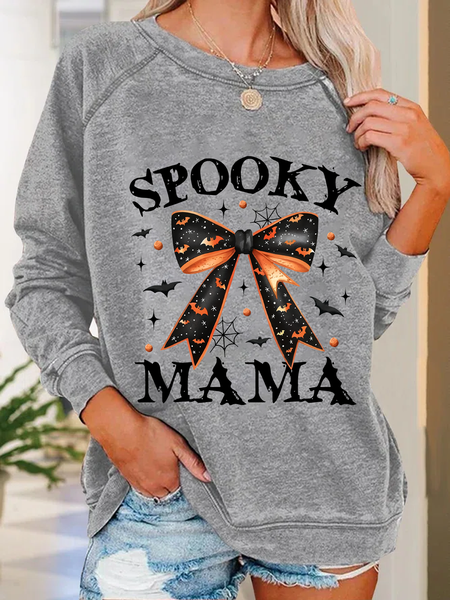 

Spooky Mama Halloween Casual Sweatshirt, Light gray, Hoodies&Sweatshirts