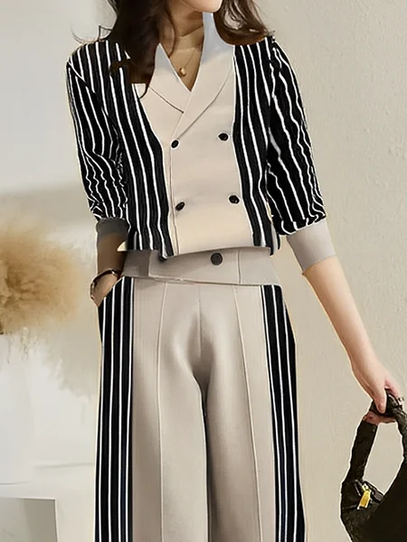 

High Elasticity Casual Regular Sleeve Shawl Collar Long Sleeve Color Block Cardigan sweater, As picture, Cardigans