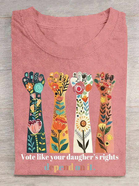 

Vote Like Your Daughter’s Rights Depend On It Cotton T-shirt, Orange pink, T-shirts
