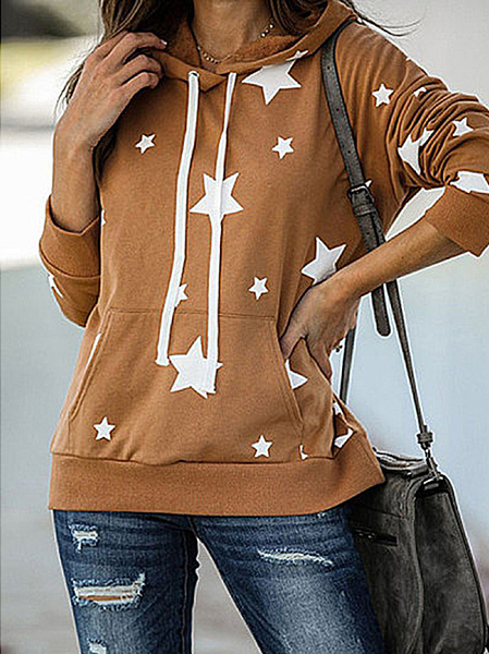 

Casual Hoodie Star Sweatshirt, Brown, Hoodies & Sweatshirts